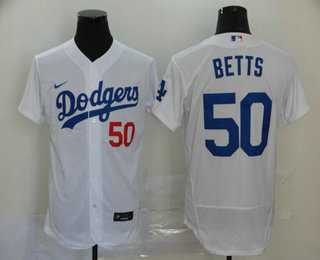 Men's Los Angeles Dodgers #50 Mookie Betts White Stitched MLB Flex Base Nike Jersey,We sell and wholesale Men's Los Angeles Dodgers #50 Mookie Betts White Stitched MLB Flex Base Nike Jersey on line form chian!